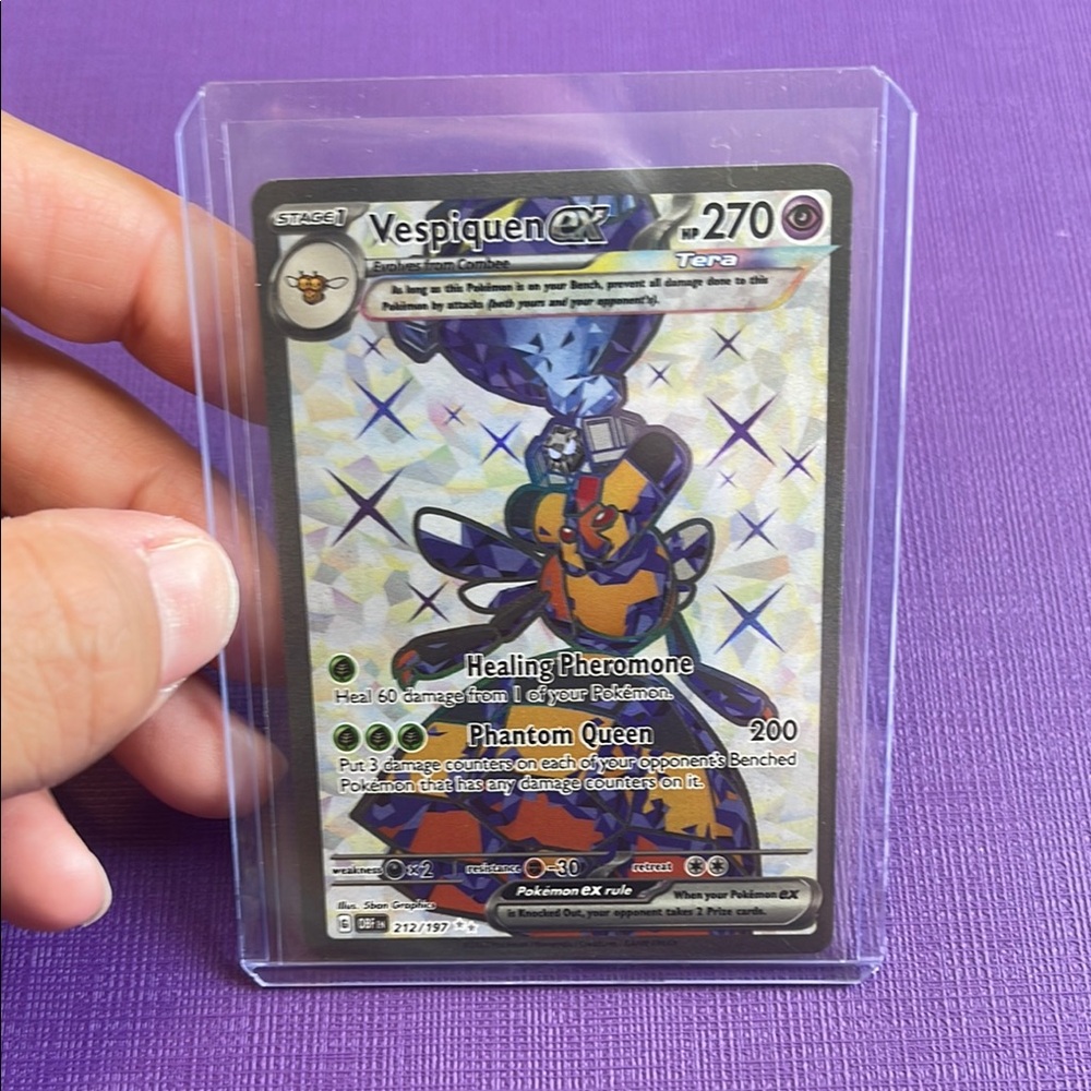 Pokemon Vespiquen ex 212/197 Obsidian Flames Double Rare Full Art Holo